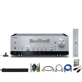 Bundle - Yamaha - R-N2000A 2.1-Channel Network Stereo Receiver (Silver), HDMI Cable, dual RCA male to male, Cat5e Ethernet Patch Ca