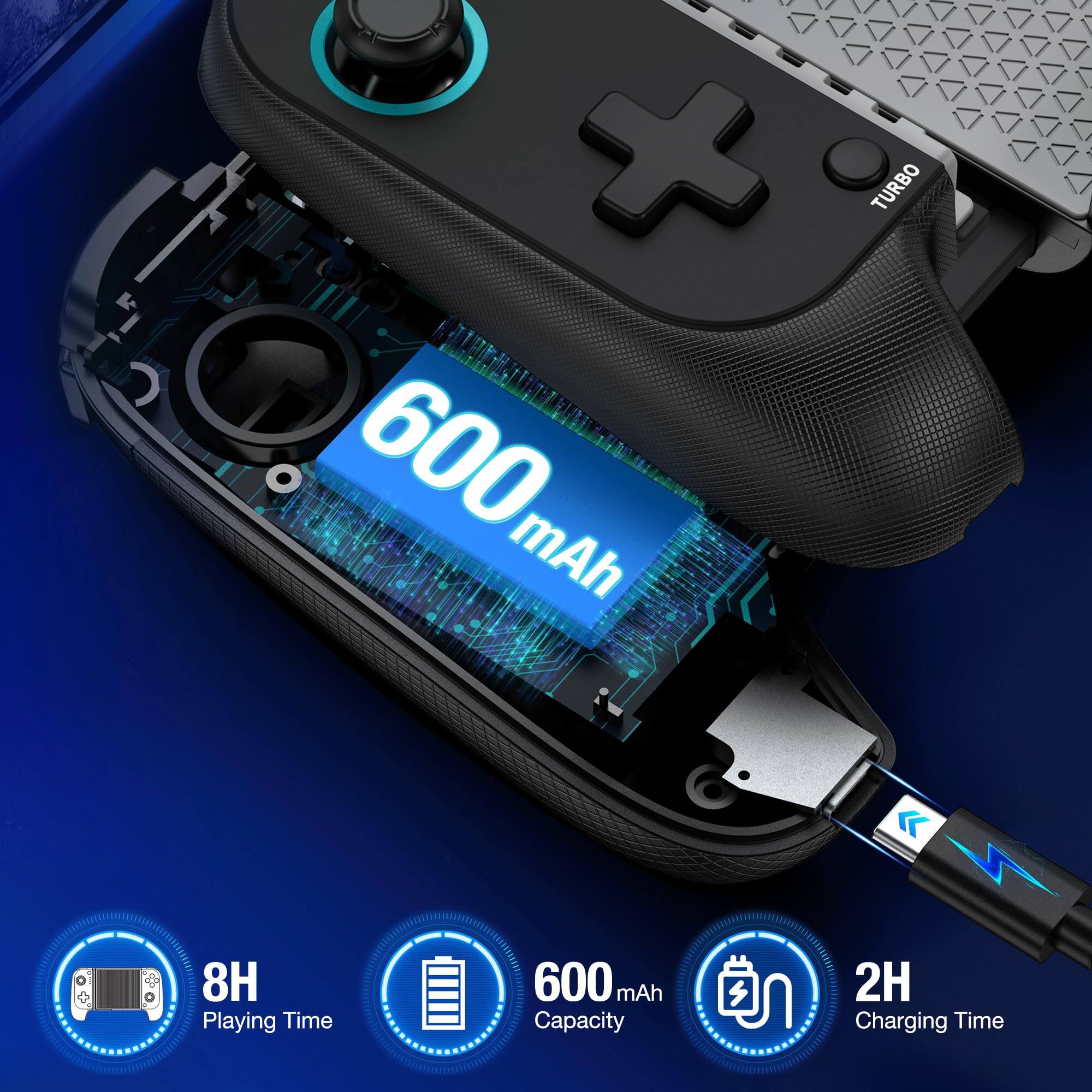 - TURBO
- 600 mAh
- 8H Playing Time
- 600 mAh Capacity
- 2H Charging Time