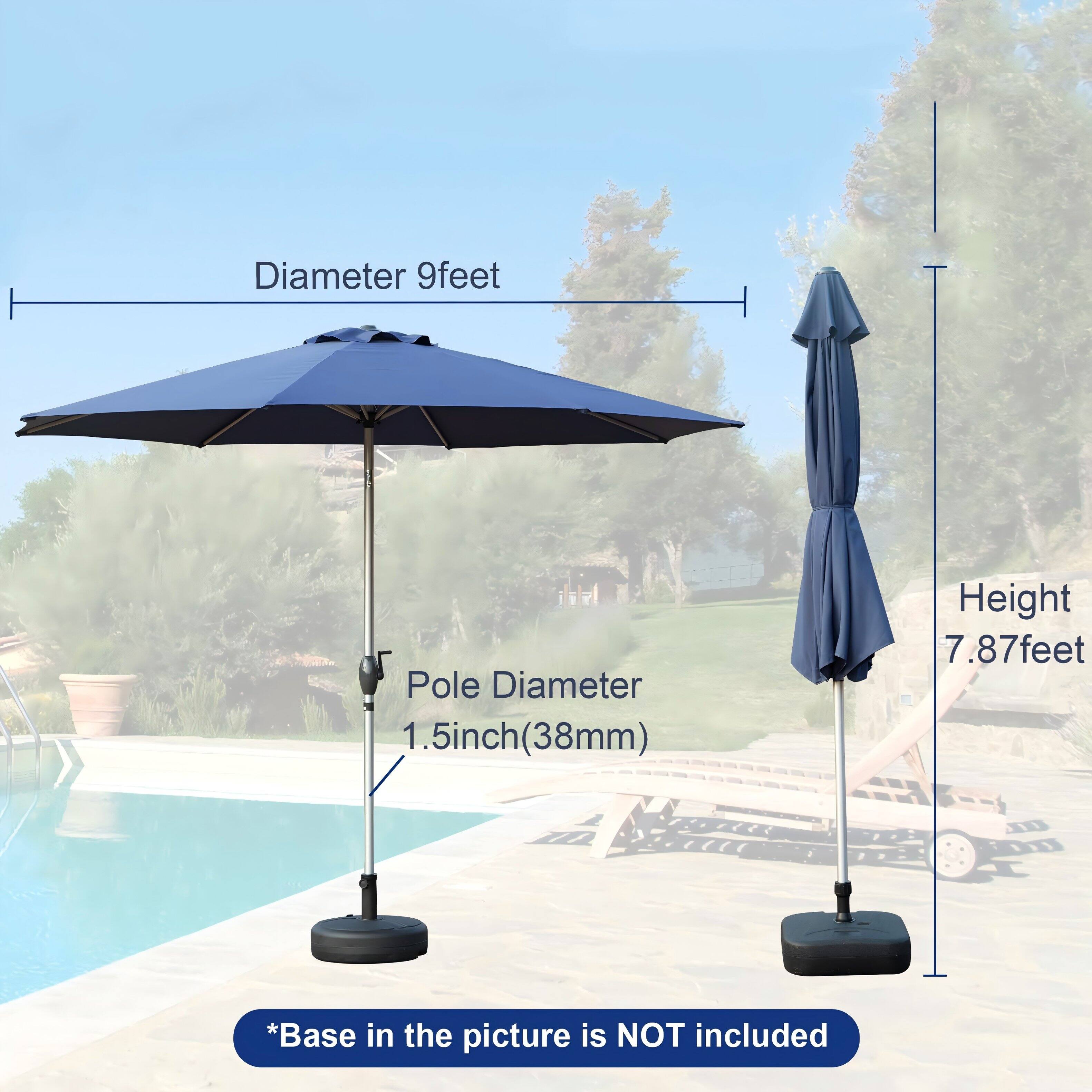 Diameter 9 feet  
Pole Diameter 1.5 inch (38mm)  
Height 7.87 feet  
*Base in the picture is NOT included
