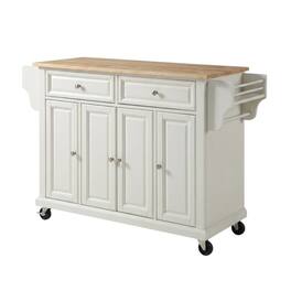 Crosley Furniture - Full Size Wood Top Kitchen Cart - White