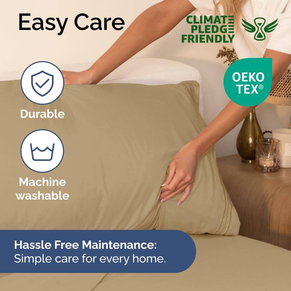 Easy Care  
CLIMATE PLEDGE FRIENDLY  
Durable  
Machine washable  

Hassle Free Maintenance:  
Simple care for every home.