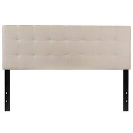 Hivvago - Queen size Taupe Fabric Upholstered Panel Headboard - Beige