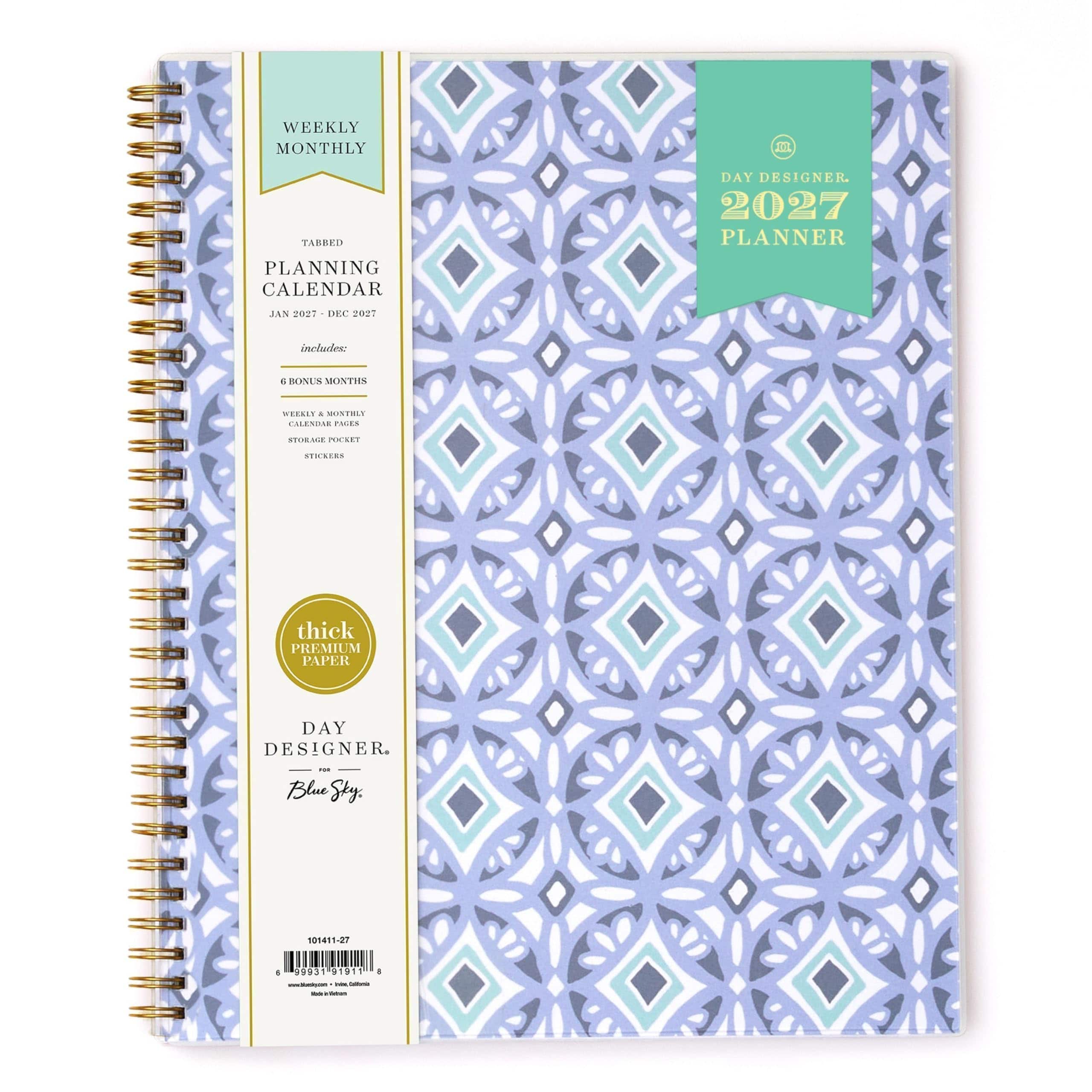 Blue Sky - Day Designer 2027 Weekly & Monthly Planner, 8.5"x11", Tile