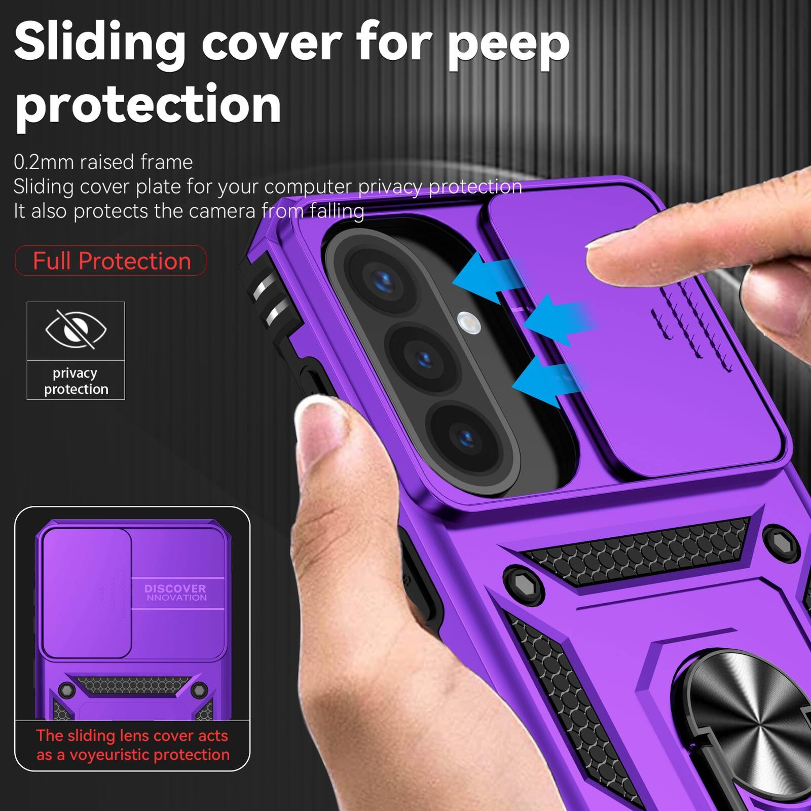 Sliding cover for peep protection

0.2mm raised frame
Sliding cover plate for your computer privacy protection
It also protects the camera from falling

Full Protection

privacy protection

DISCOVER INNOVATION

The sliding lens cover acts as a voyeuristic protection