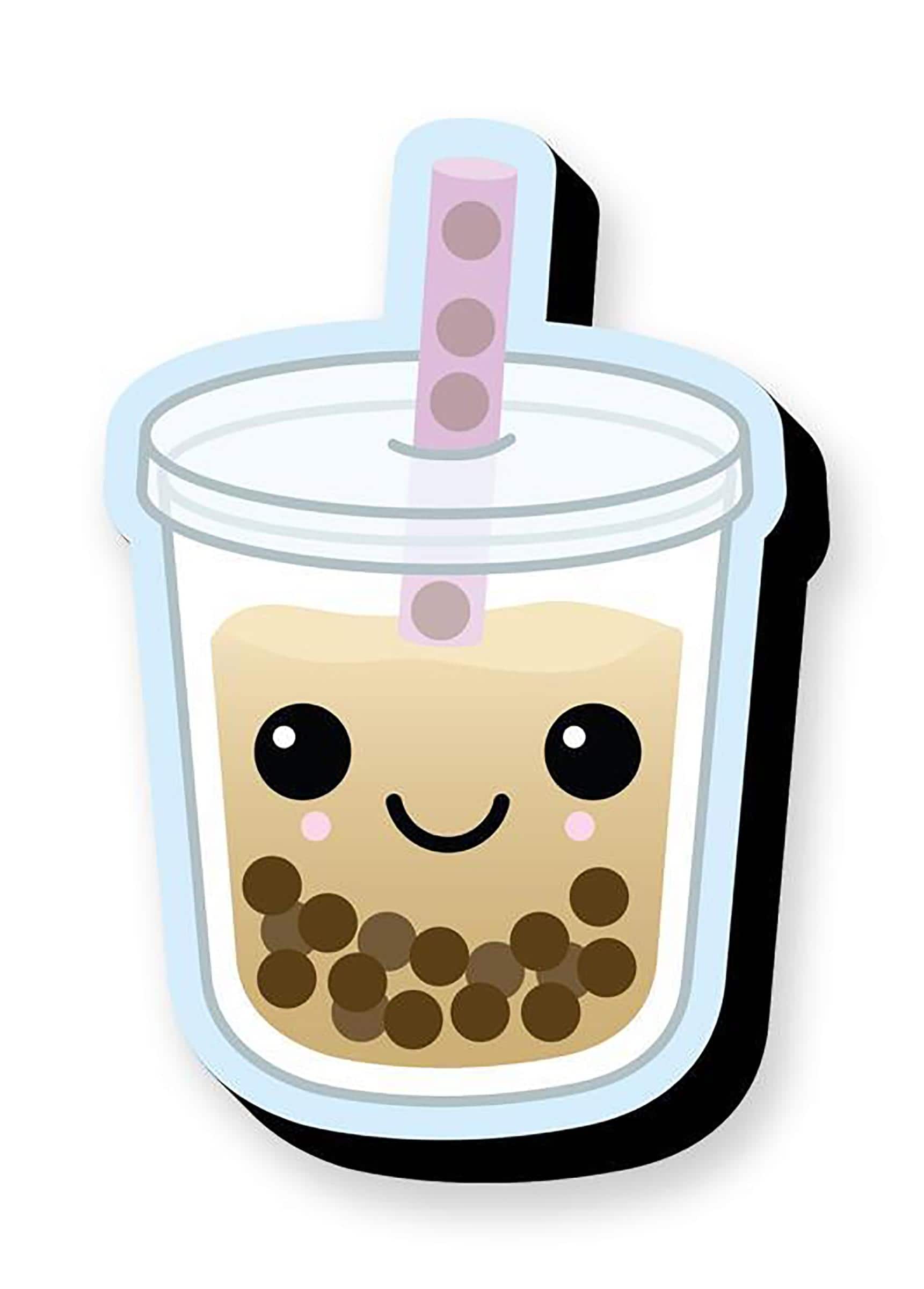 NMR Distribution - Boba Tea Funky Chunky Magnet - White