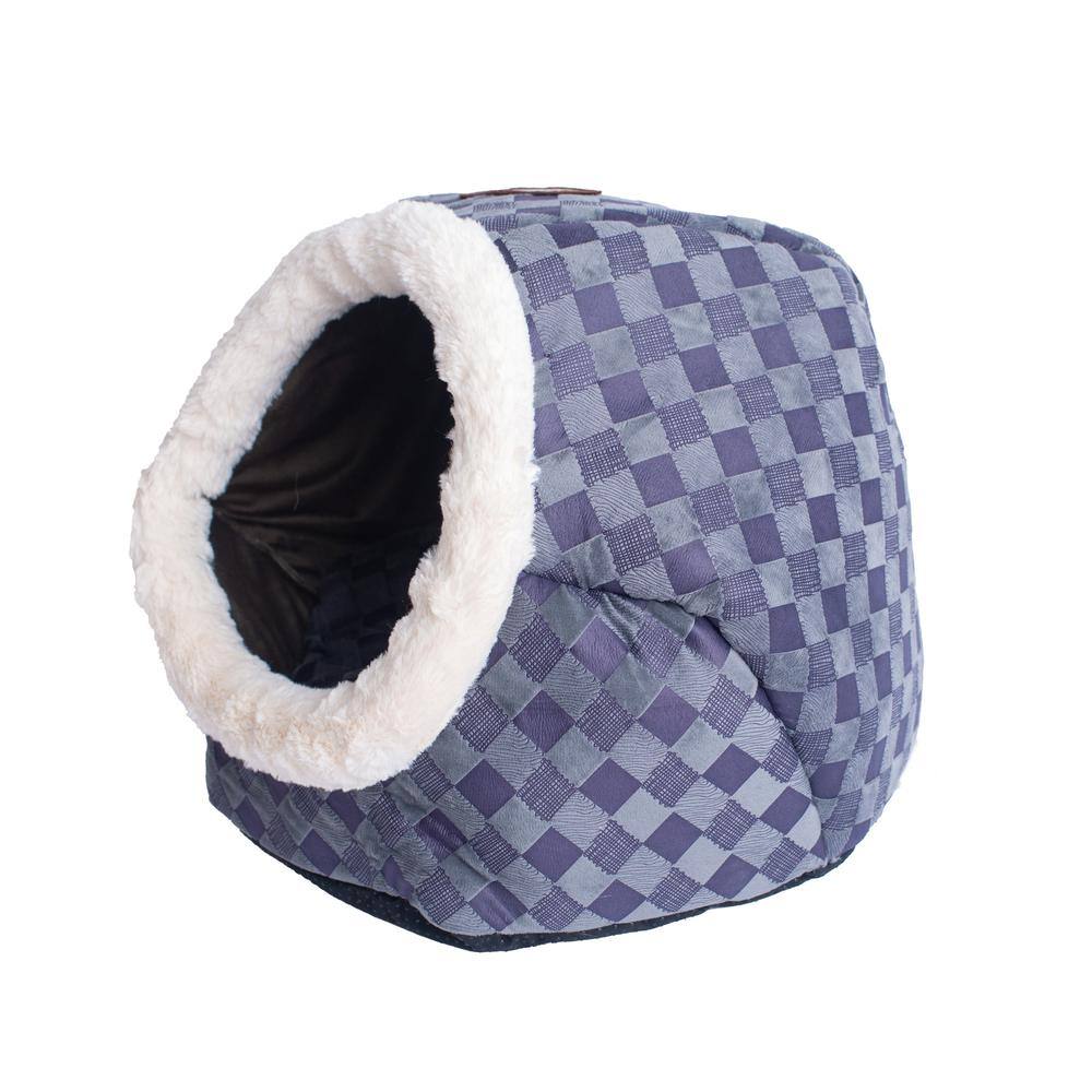 Alt View 6. Armarkat - Cuddle Cave Cat Bed C44 For Cats and Puppy Dogs Blue Checkered - Blue.
