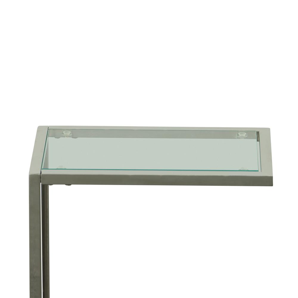 Carolina Chair & Table Aggie C Form Accent Table Glass Top Chrome ...