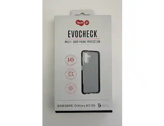 Tech 21 EVOCHECK MULTI-DROP PHONE PROTECTION
MULTI-DROP PHONE PROTECTION
16
P1/LM EMPACT TECHNOLOGY
ENHANCED CAMERA PROTECTION
fodigout
SAMSUNG Galaxy A13 5G
Designed for S SAMSUNG