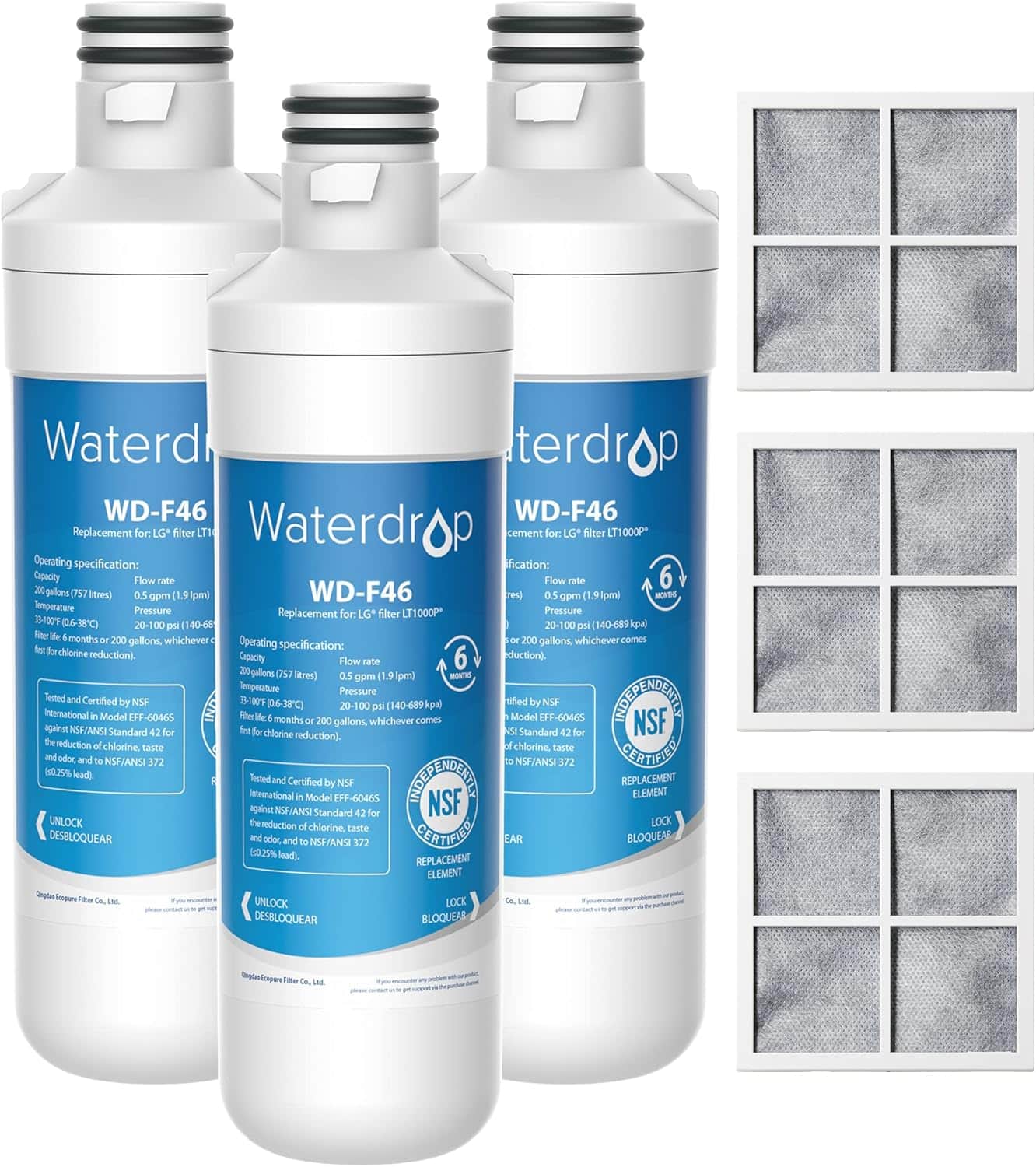 Waterdrop - WD-F46A01-3 Refrigerator Water Filter 3-Pack - White price history on PriceWatchPro