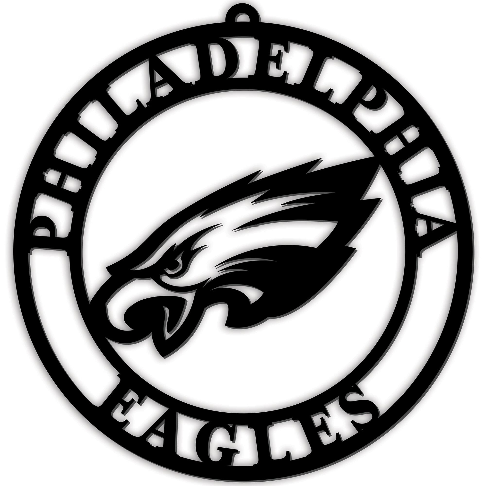 Black Philadelphia Eagles 16'' Team Logo Cutout
