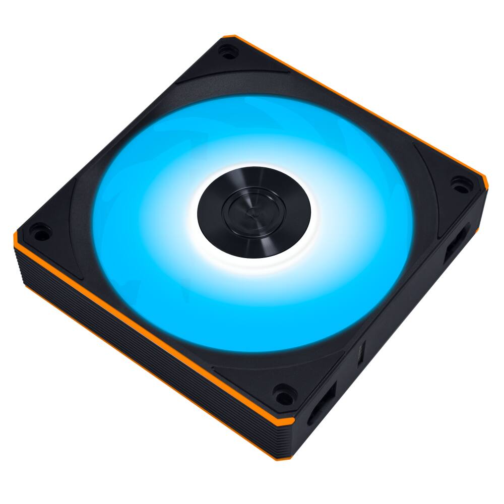 Left. Lian Li - UNI FAN CL Flex 120mm Reverse Blade ARGB Fan, Single Pack, Daisy-Chain Design, Controller Not Included  (12RCL1F1B) - Black.