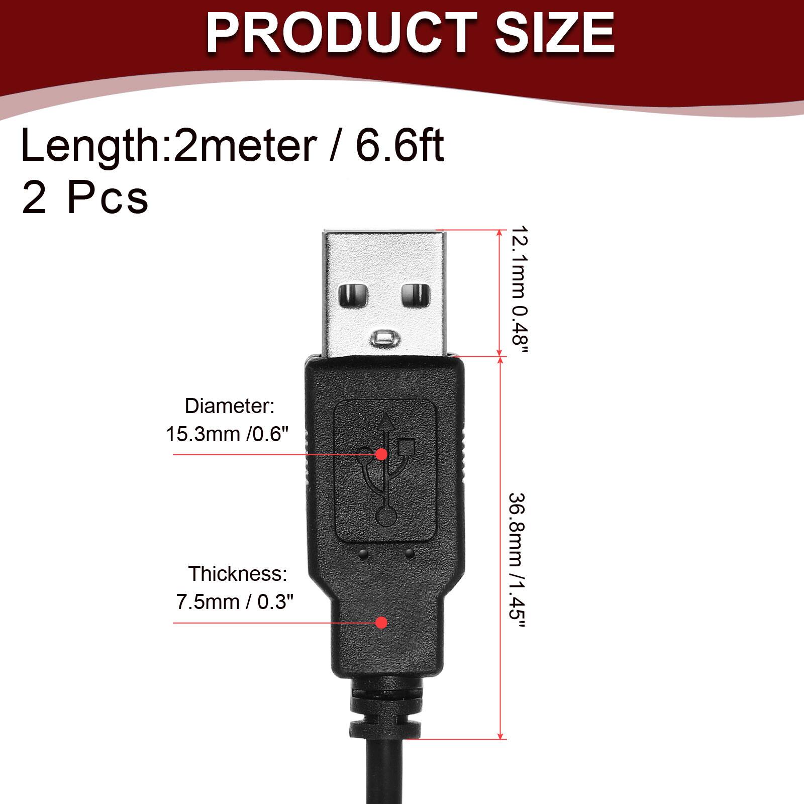 PRODUCT SIZE

Length: 2 meter / 6.6ft  
2 Pcs

Diameter: 15.3mm / 0.6"  
Thickness: 7.5mm / 0.3"  
Length: 36.8mm / 1.45"