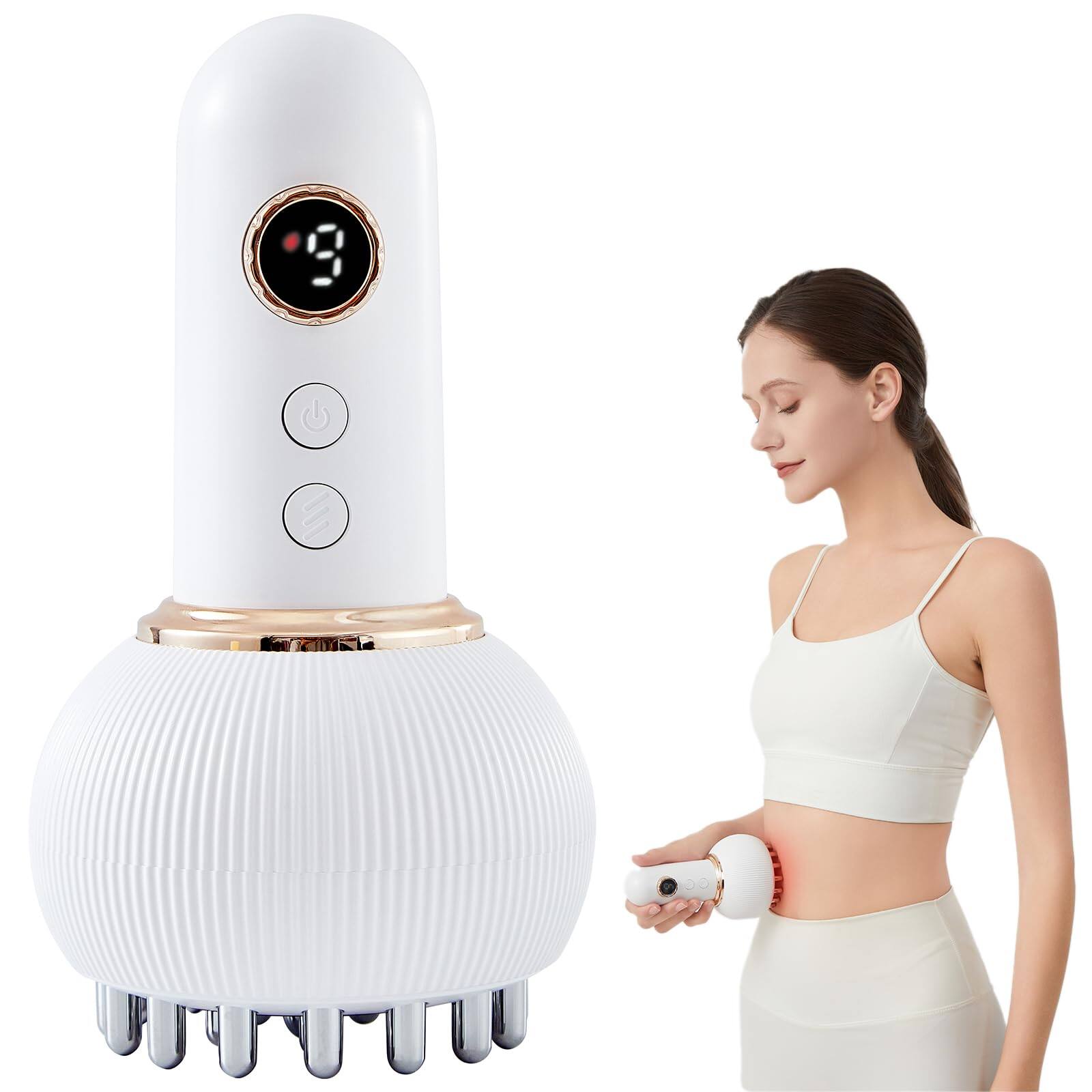 Front. Live At Space - Microcurrent Heat Vibration Massager for Lymphatic Drainage Cellulite Reduction - 642146670817.