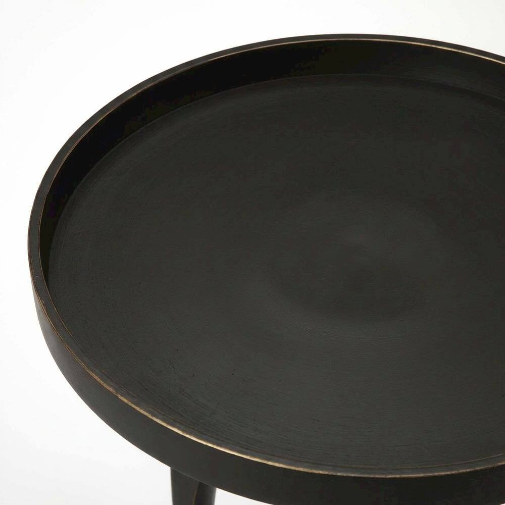 Alt View 2. Starlight Canyon Home - Round Modern Side Table Set of 3, Contemporary Accent Table for Living Room - Black.
