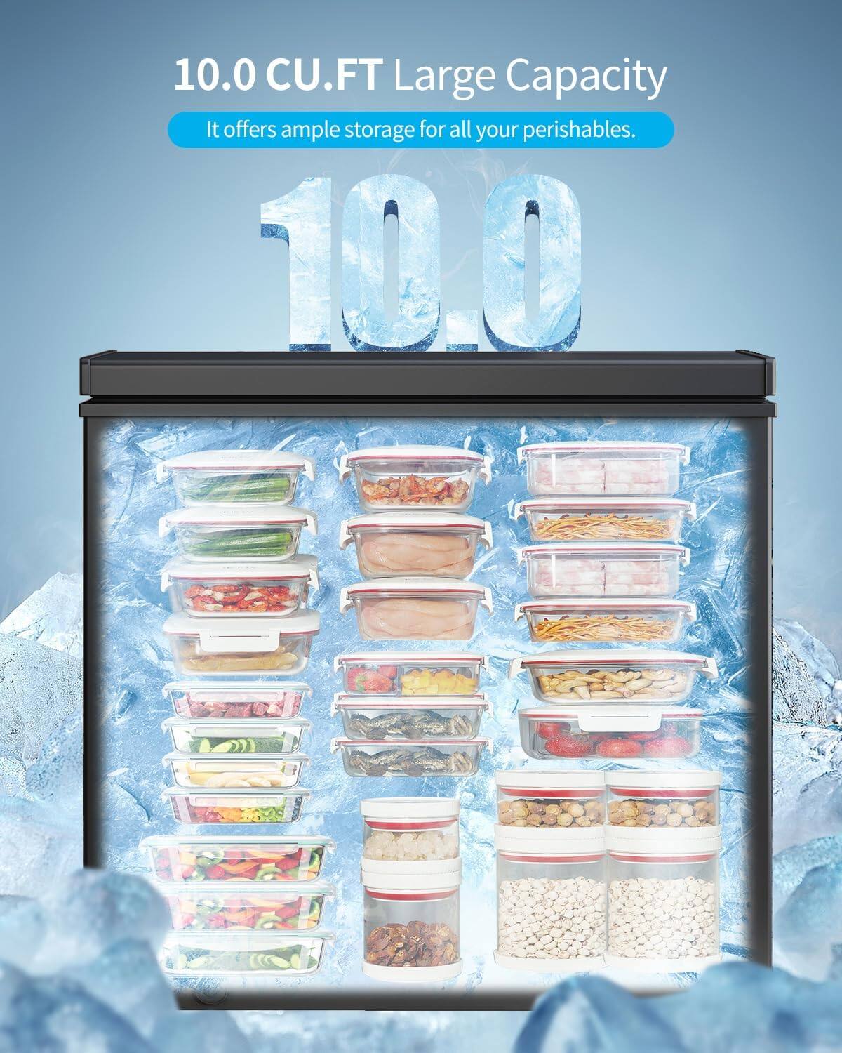 Alt View 2. Circus Cirle - 10 cubic feet, with 7-level adjustable temperature and removable storage basket, black - BLACK.