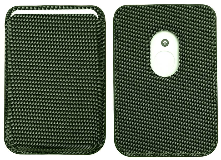 Alt View 4. Nakedcellphone - Woven Combo for iPhone 17 Pro - Tough Case + Magnetic Wallet + Crossbody Strap (Compatible with MagSafe) - Green.
