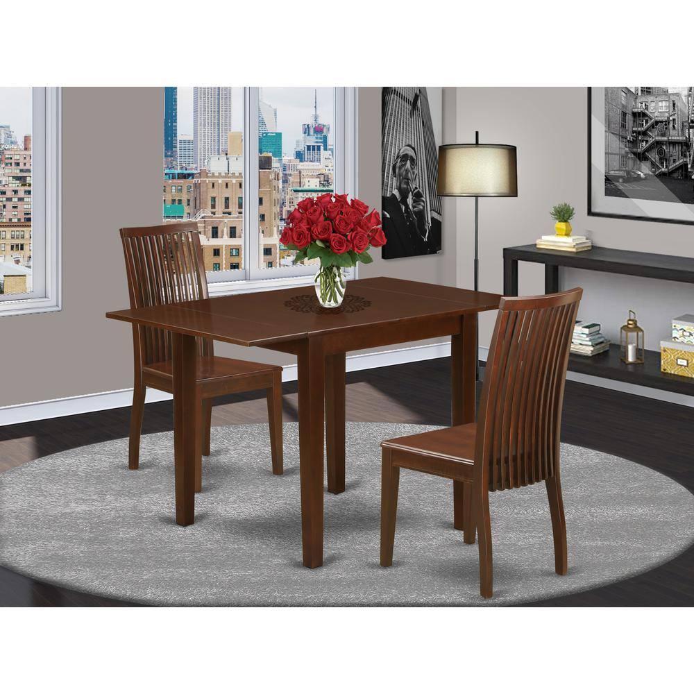Angle. East West Furniture - Dining Room Set Mahogany - Brown.