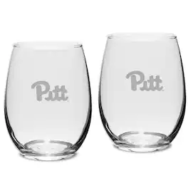 Jardine - Pitt Panthers 2-Piece 15oz. Stemless Wine Glass Set - Multicolor