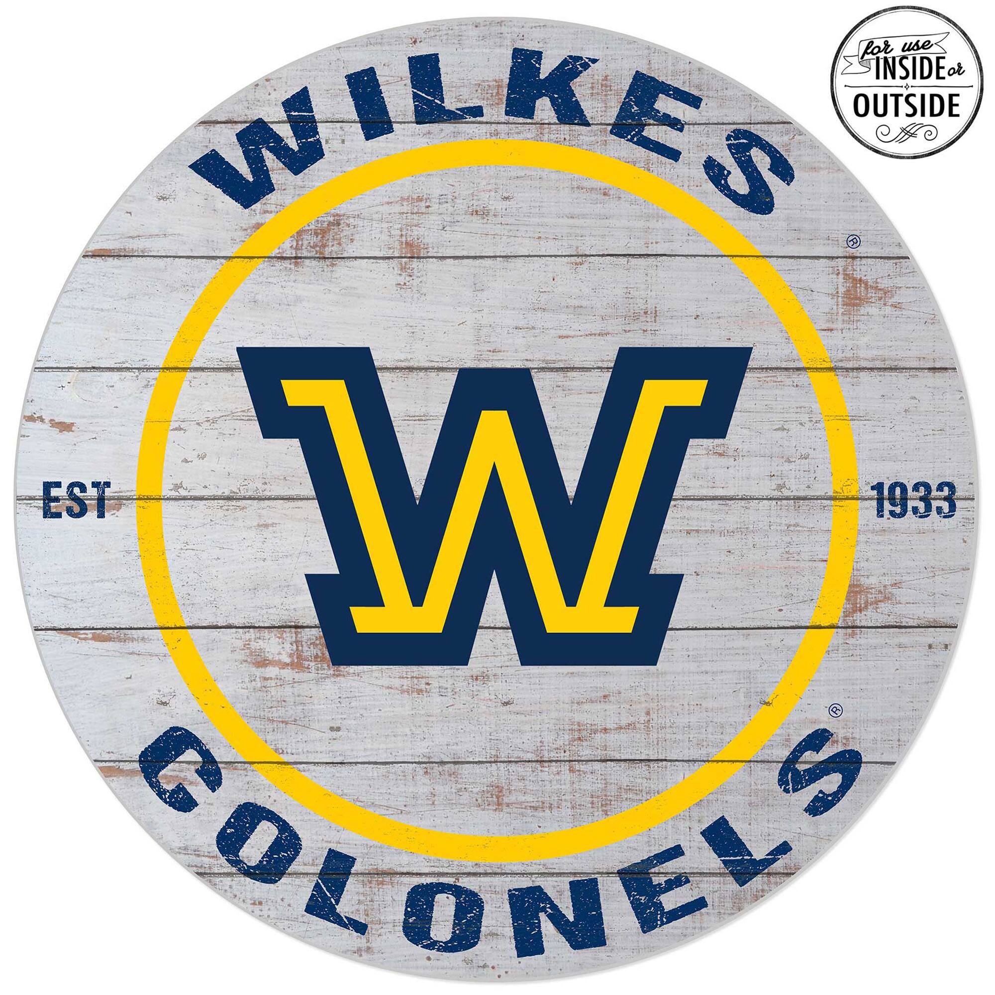 Wilkes Colonels 20'' x 20'' Indoor/Outdoor Weathered Circle Sign