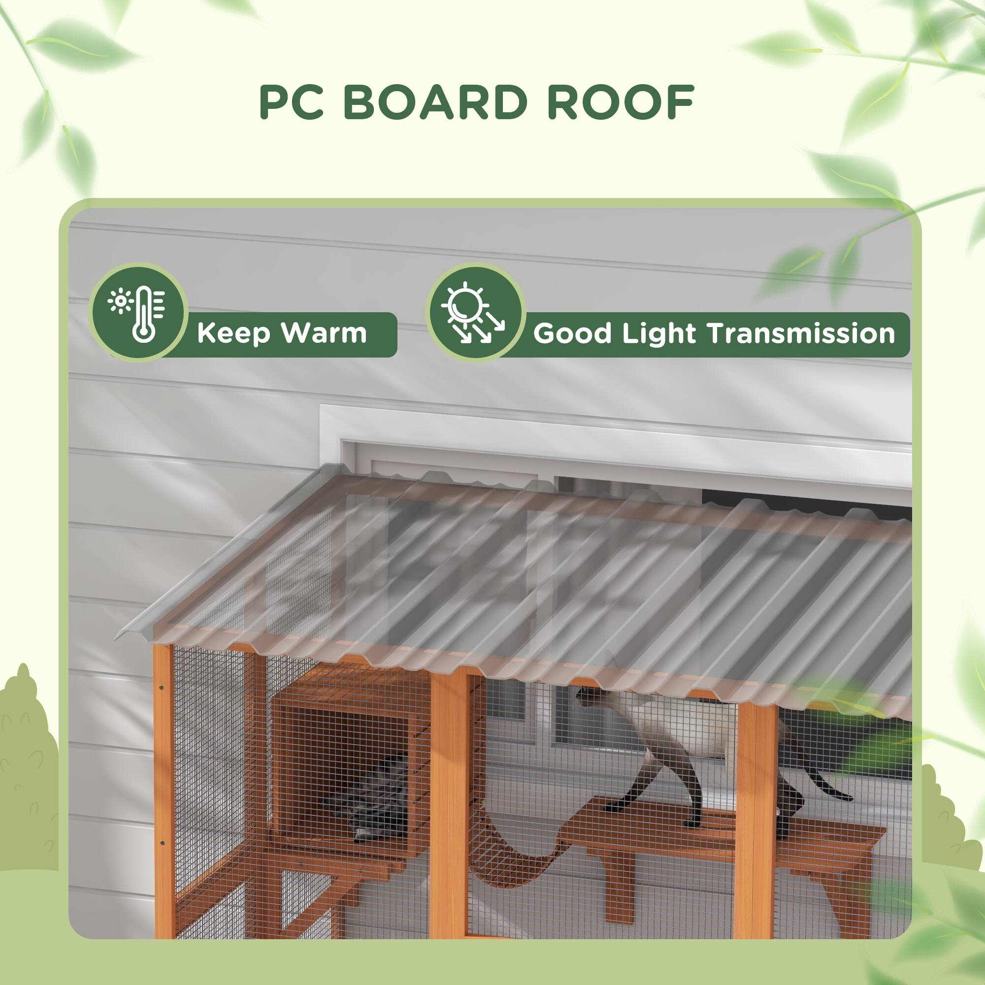 PC BOARD ROOF

- Keep Warm
- Good Light Transmission