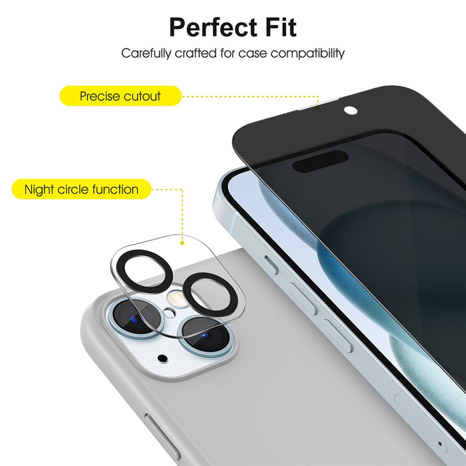 Perfect Fit, Carefully crafted for case compatibility, Precise cutout, Night circle function