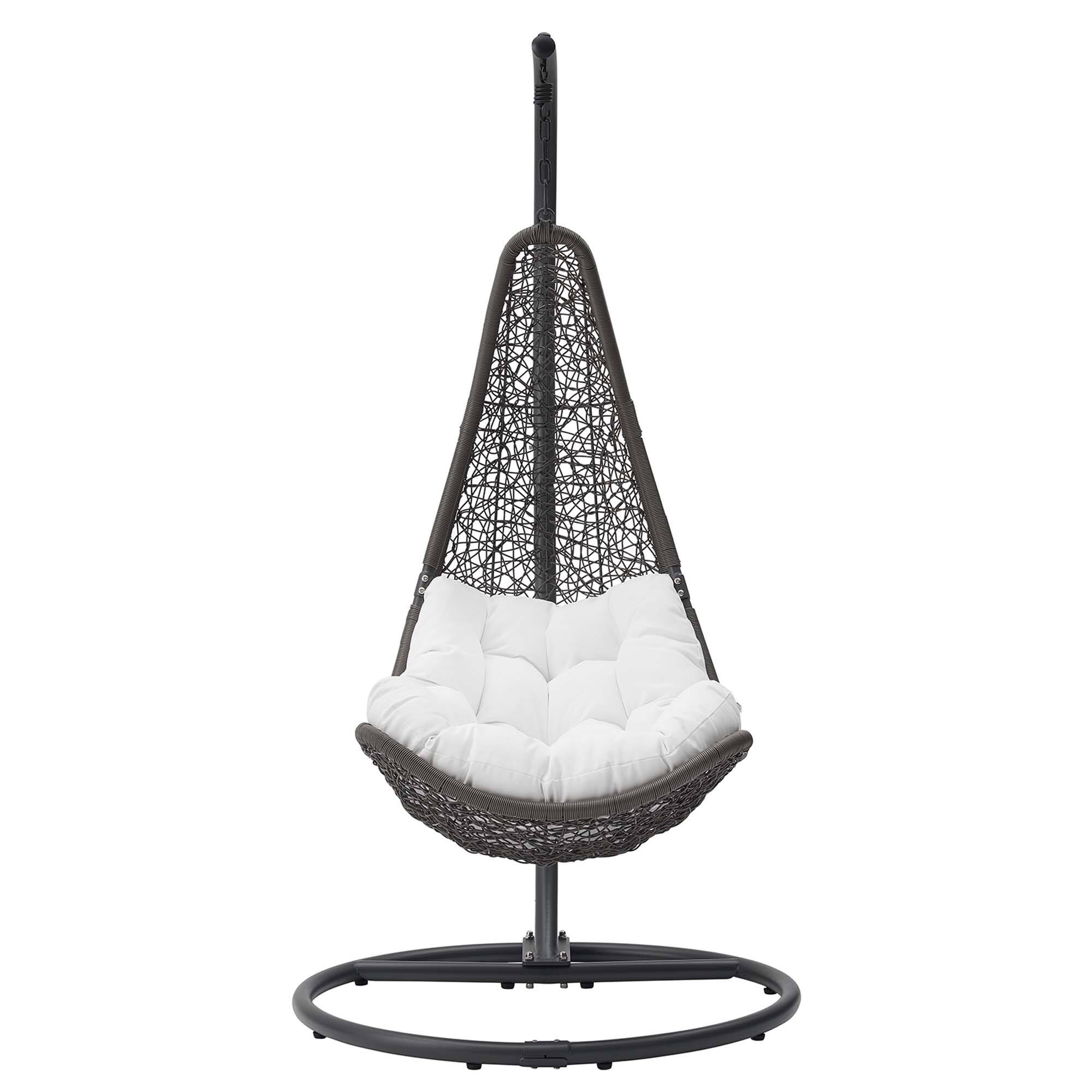 Alt View 2. Modway - Abate Wicker Rattan Outdoor Patio Swing Chair by Modway - Gray White.