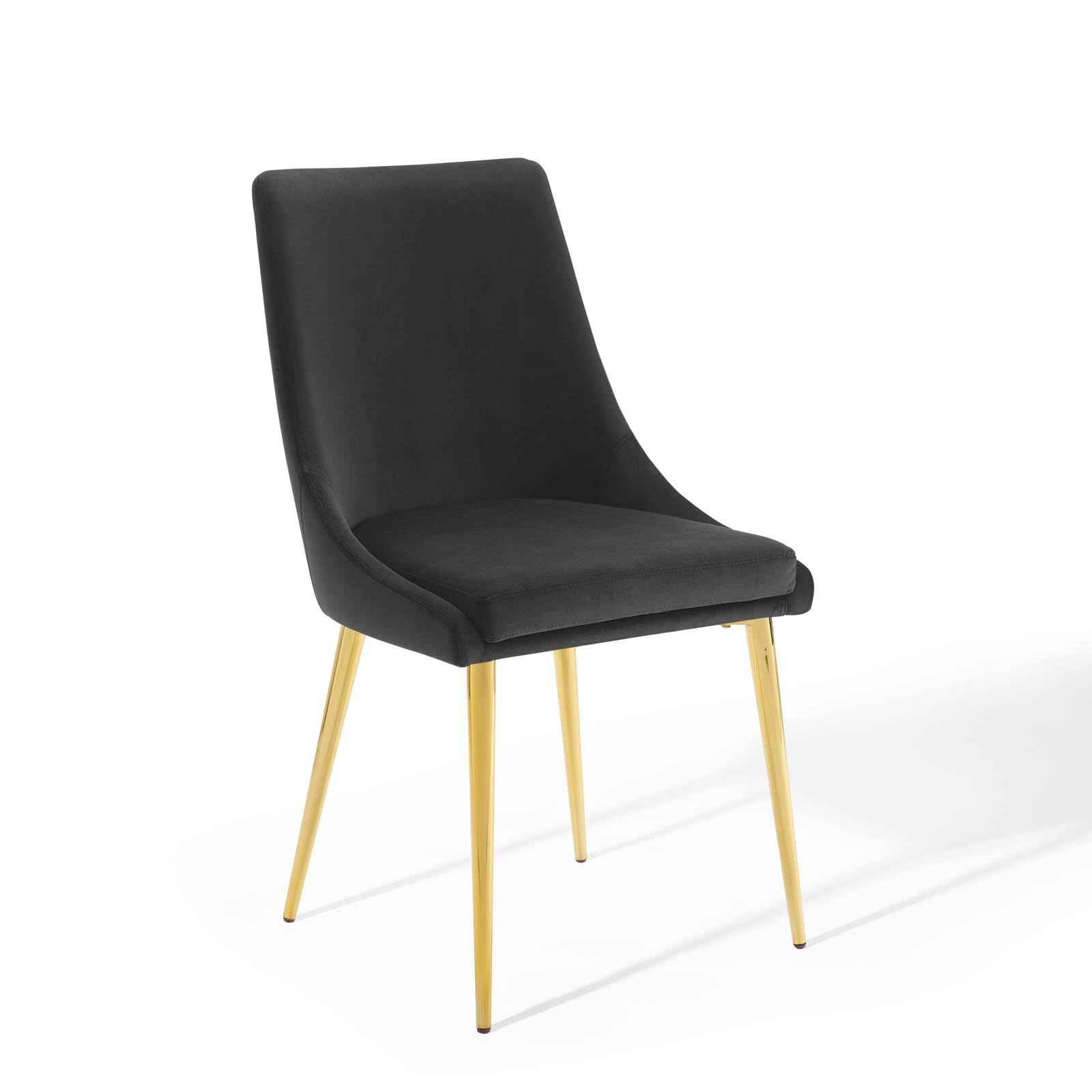 Angle. Modway - Viscount Modern Accent Performance Velvet Dining Chair by Modway - Black.