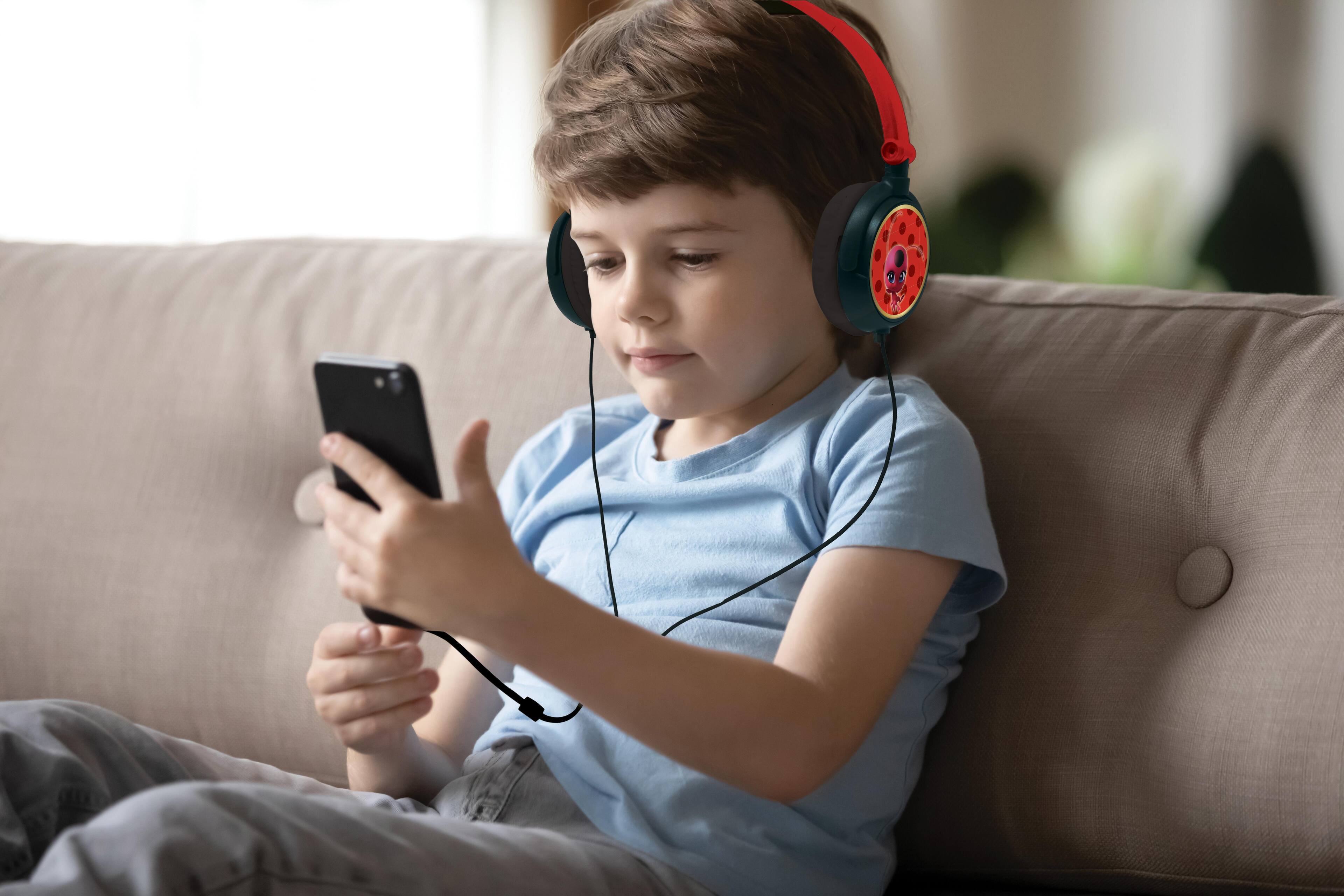 Alt View 4. Lexibook - Miraculous Stereo Wired Foldable Headphone with Safe Volume Limitation.