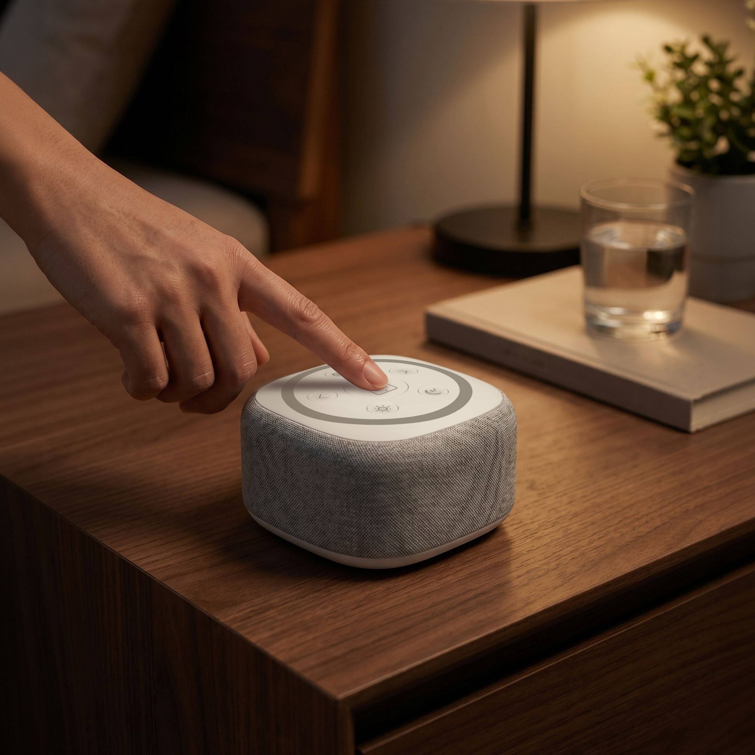 Alt View 9. Gemini - BRS-180 Bluetooth home speaker with night light, 16 sleep sounds, and LED clock - White.