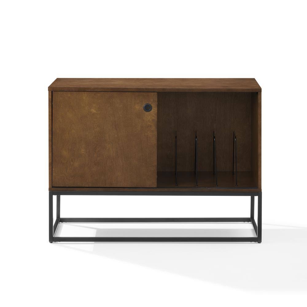Back. Crosley Furniture - Byron Record Storage Media Console - Brown.