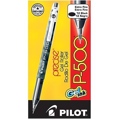 Pilot - Precise P-500 Gel Pens, Extra Fine Point, Ink, Dozen - Black