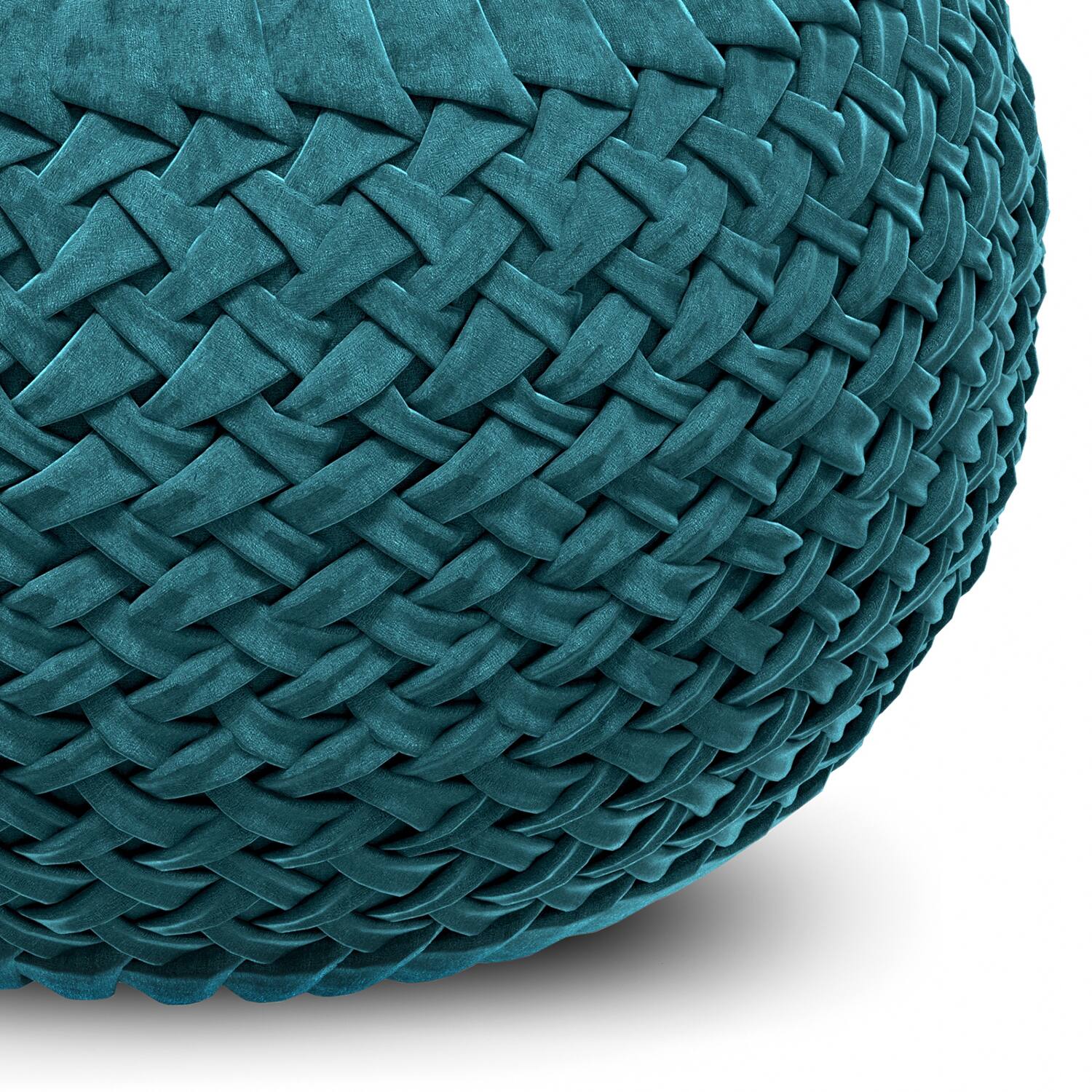 Alt View 13. Simpli Home - Grafton Velvet Round Pouf - Teal.
