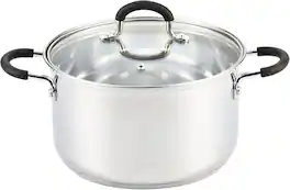 Cook N Home - 5 qt. Professional Sauce Pot Casserole Saucier Induction Pot Stockpot With Lid, Stay-Cool Handles - Stainless Steel