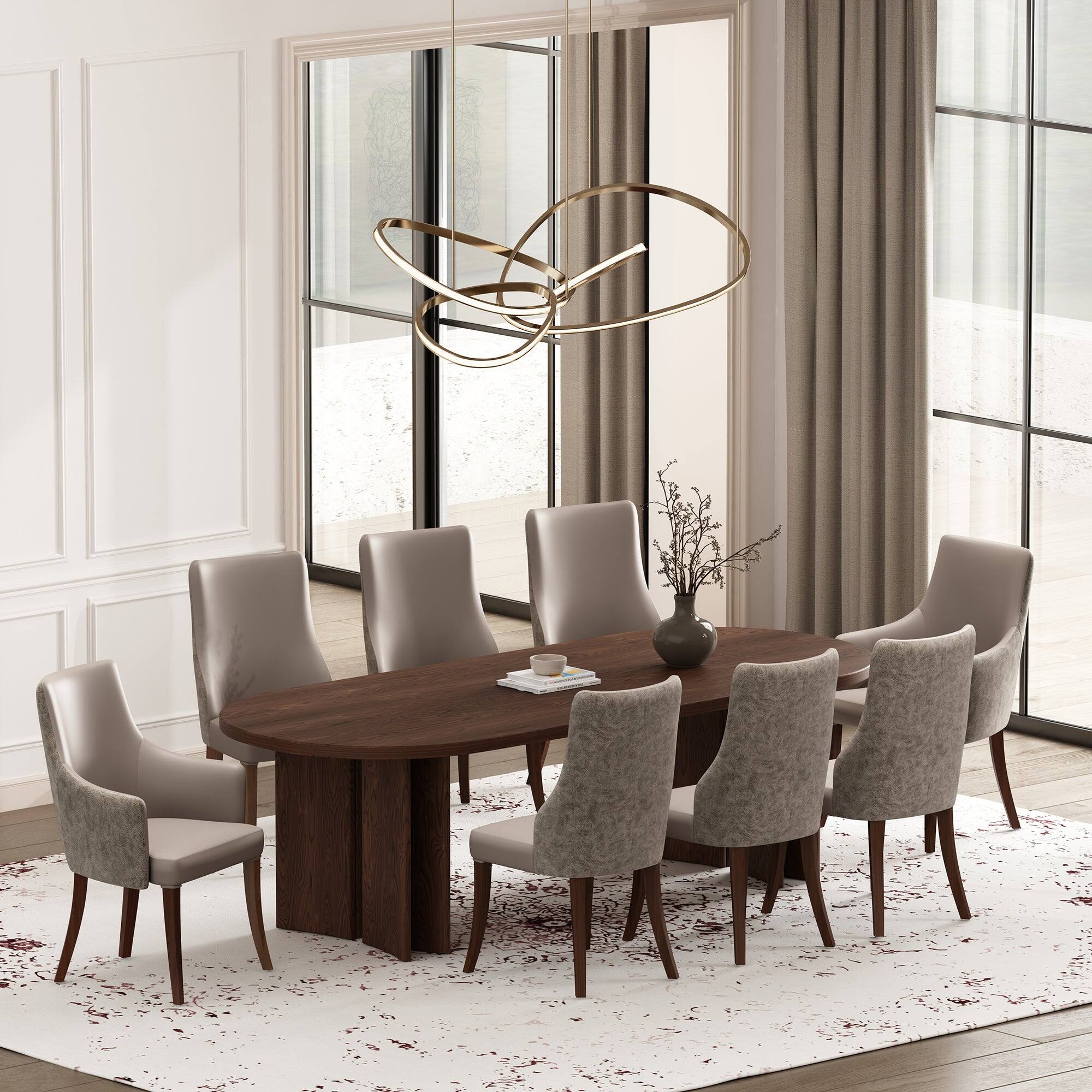 Angle. Manhattan Comfort - Connie Modern 8-Piece Dining Chair Set - Taupe.