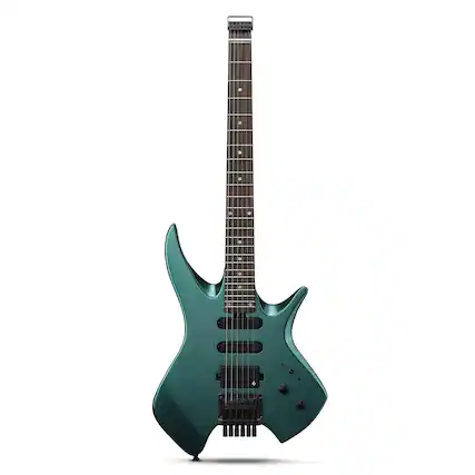 Front. Donner music - Donner HLX-500 Headless Electric Guitar Sherwood Green.