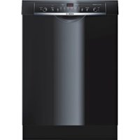 Bosch - 100 Series 24" Front Control Built-In Hybrid Stainless Steel Tub Dishwasher with PureDry, 50 dBA - Black - Front_Zoom