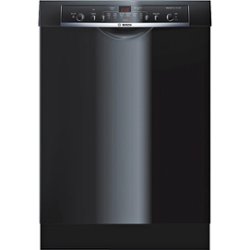 Bosch - 100 Series 24" Front Control Tall Tub Built-In Dishwasher with Stainless-Steel Tub - Black - Front_Zoom