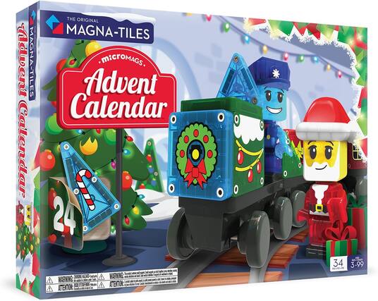 THE ORIGINAL MAGNA-TILES
microMAGS
Advent Calendar
24
34 pieces
Ages 3-99
WARNING: CHOKING HAZARD - Small parts. Not for children under 3 years.
ATTENTION: RISQUE DE PIÉGEMENT - Petits morceaux. Ne convient pas aux enfants de moins de 3 ans.
ATTENTION:
Ages 3-99
34 pièces