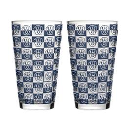 Logo Brands - Two-Pack Gridiron Stained 16oz. Pint Glass Set - Multicolor