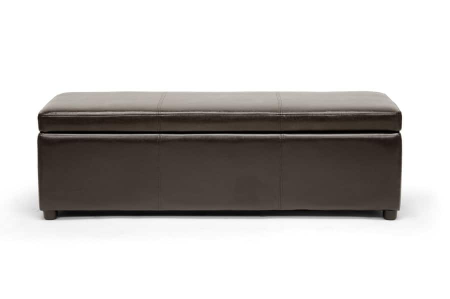 Baxton Studio - Dennehy Modern Ottoman - Dark Brown