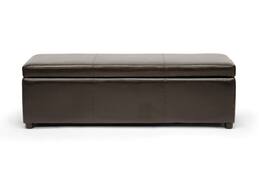 Baxton Studio - Dennehy Modern Ottoman - Dark Brown
