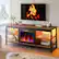 Front. Pinmoco - Pinmoco - Electric Fireplace TV Stand Fit for TVs up to 65 Inch Gaming Entertainment Center with Open Storage Shelves - Rustic Brown.