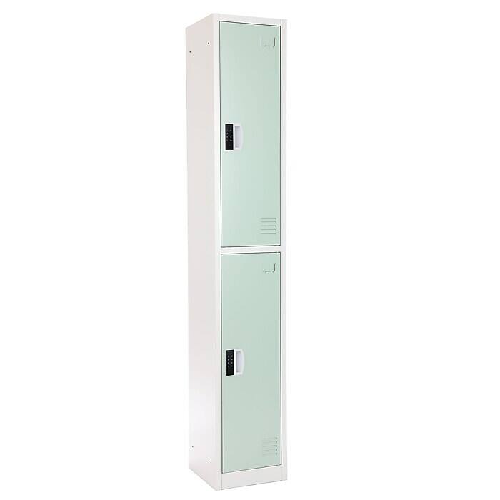 Alt View 2. AdirOffice - Storage Locker 629-Series 72" H 2-Tier Steel Digital Lock 2-Shelf Locker - Misty Green.