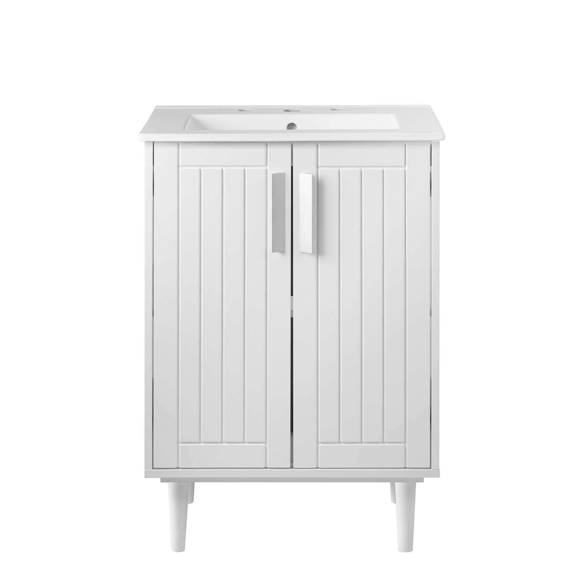 Alt View 2. Modway - Augusta 24" Bathroom Vanity by Modway - White White.