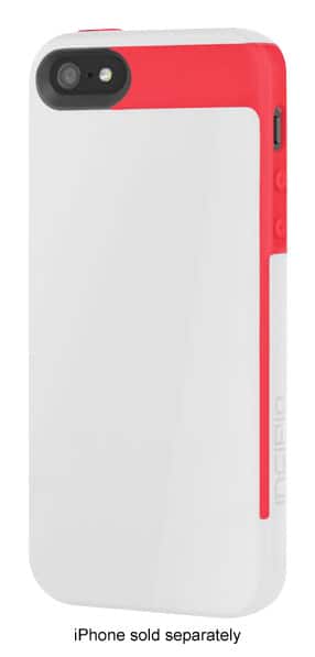 Front. Incipio - FAXION Hard Shell Case for Apple® iPhone® SE, 5s and 5 - White/Red.