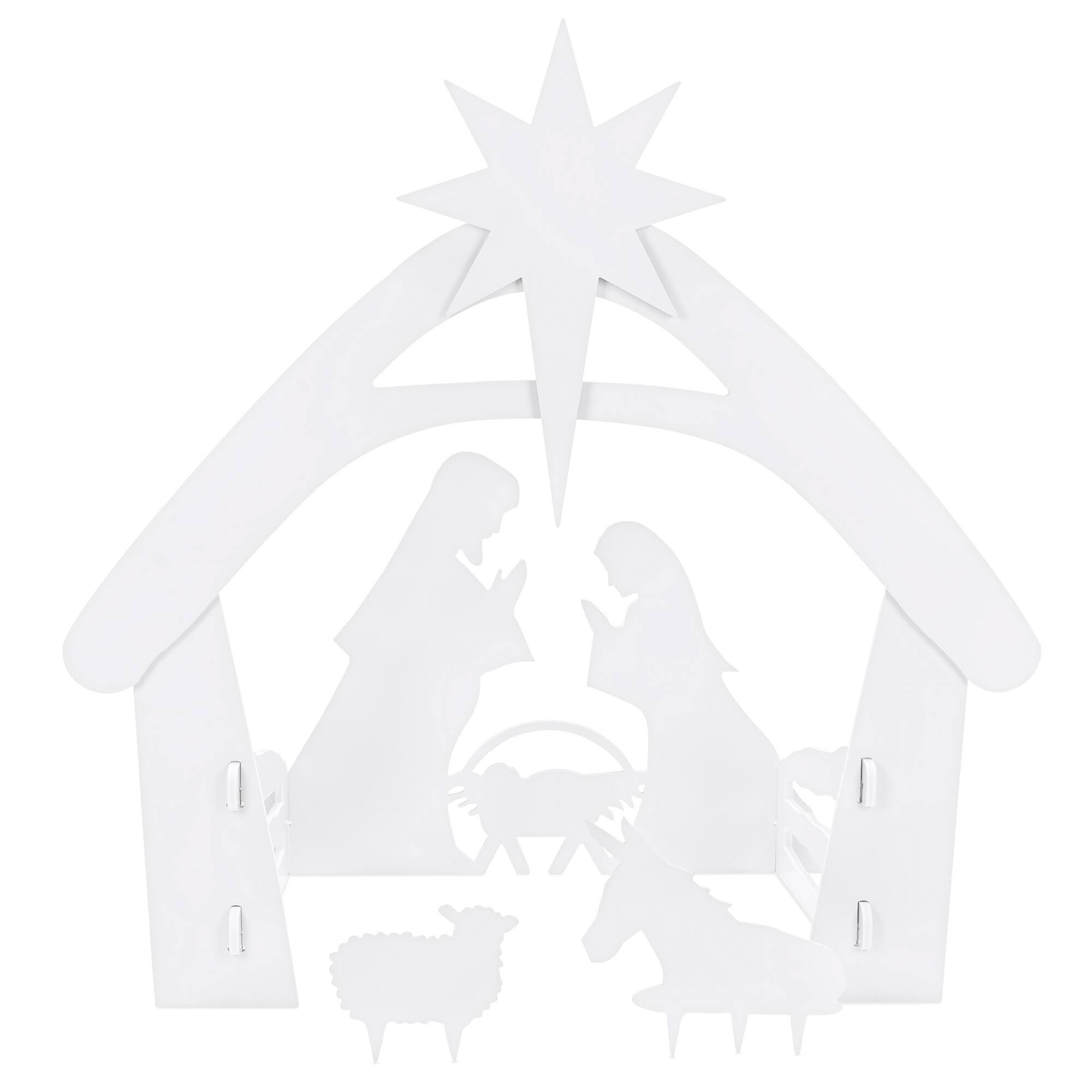 Alt View 3. Best Choice Products - Best Choice Products 5ft Outdoor Nativity Scene, Weather-Resistant Decor, Christmas Family Yard Decoration, PVC - White - XL.