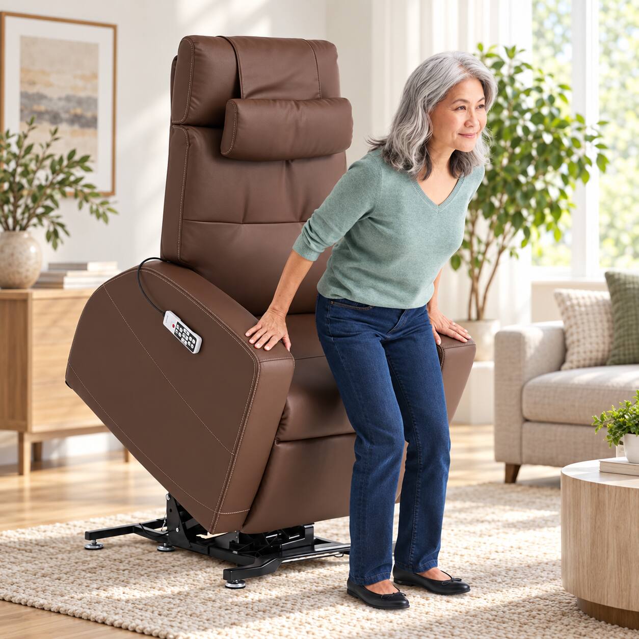 Alt View 4. Human Touch - Human Touch Laevo ZG Zero Gravity Massage Chair Recliner with Lift Assist, Heat & Vibration Massage - Saddle.