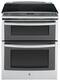 GE - Profile 6.6 Cu. Ft. Self-Cleaning Slide-In Double Oven Electric Convection Range - Stainless Steel-Front_Standard