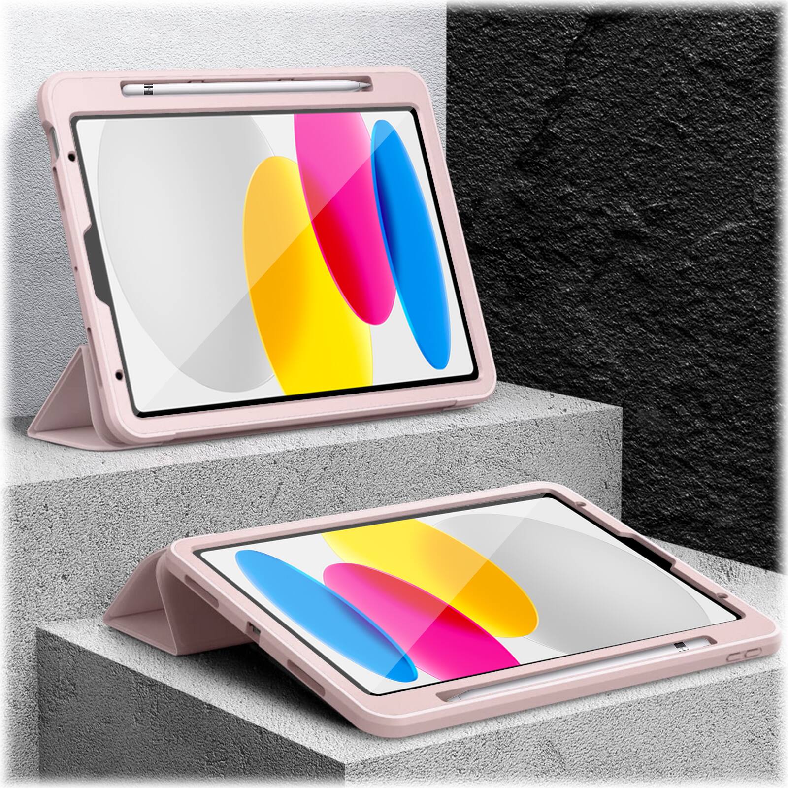 Alt View 16. SaharaCase - Raider Series Heavy Duty Folio Case for Apple iPad 10.9'' (10th Gen) and iPad 11'' (A16) - Pink.
