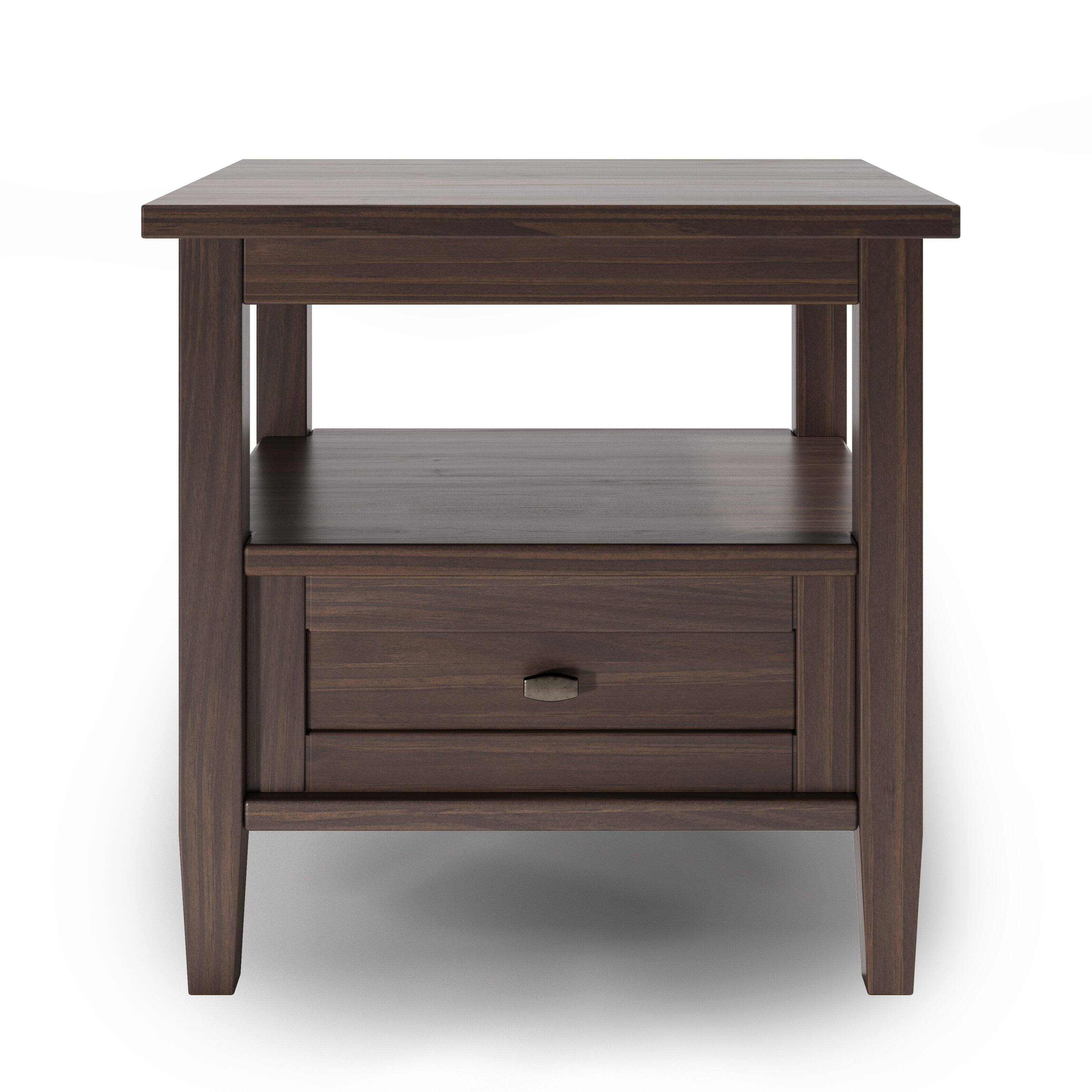 Alt View 13. Simpli Home - Warm Shaker SOLID WOOD 20 inch Wide Rectangle Transitional End Table in Warm Walnut Brown - Warm Walnut Brown.